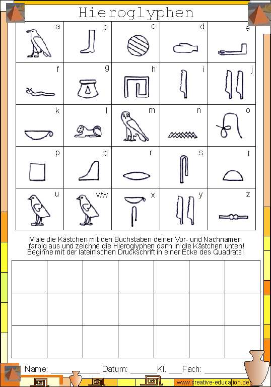 Namen mit Hierglyphen schreiben