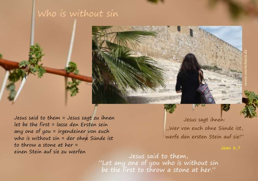Who is without sin Wer ohne Snde ist
